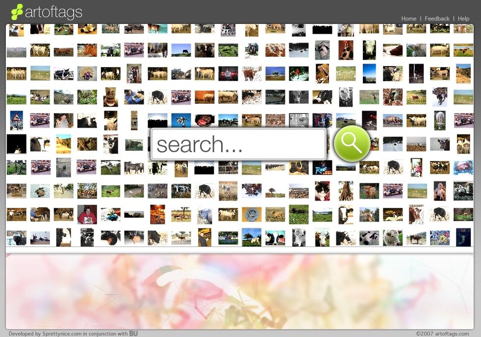 The Art of Tags gallery menu.