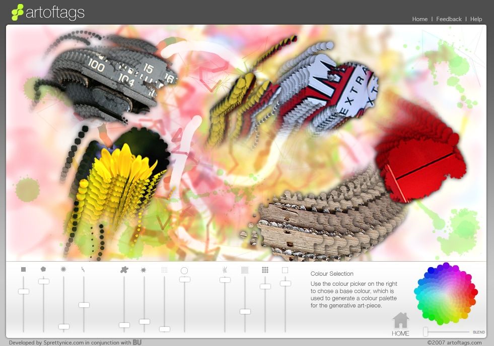 The Art of Tags generative artwork.