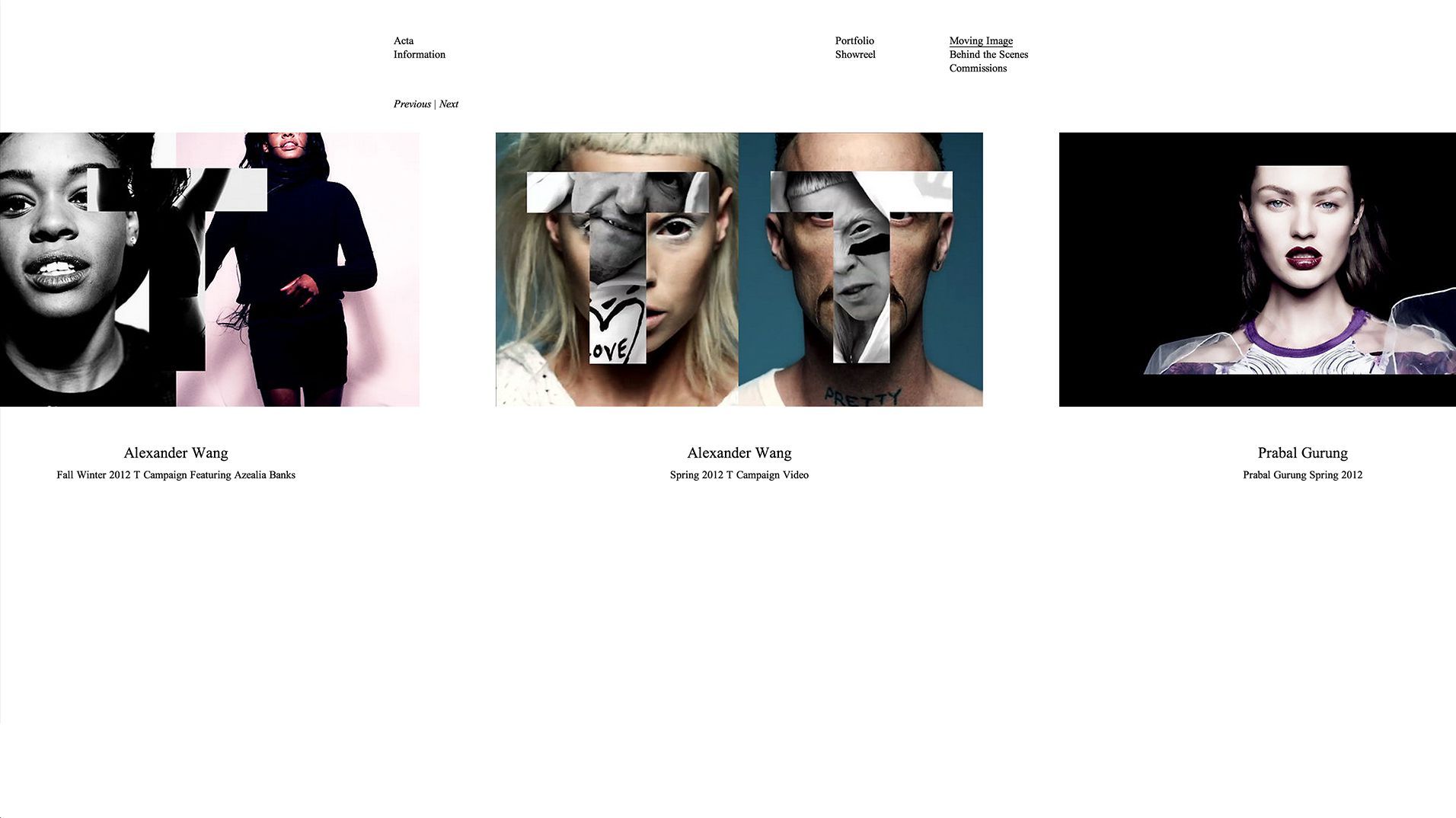 Acta Film project screen.