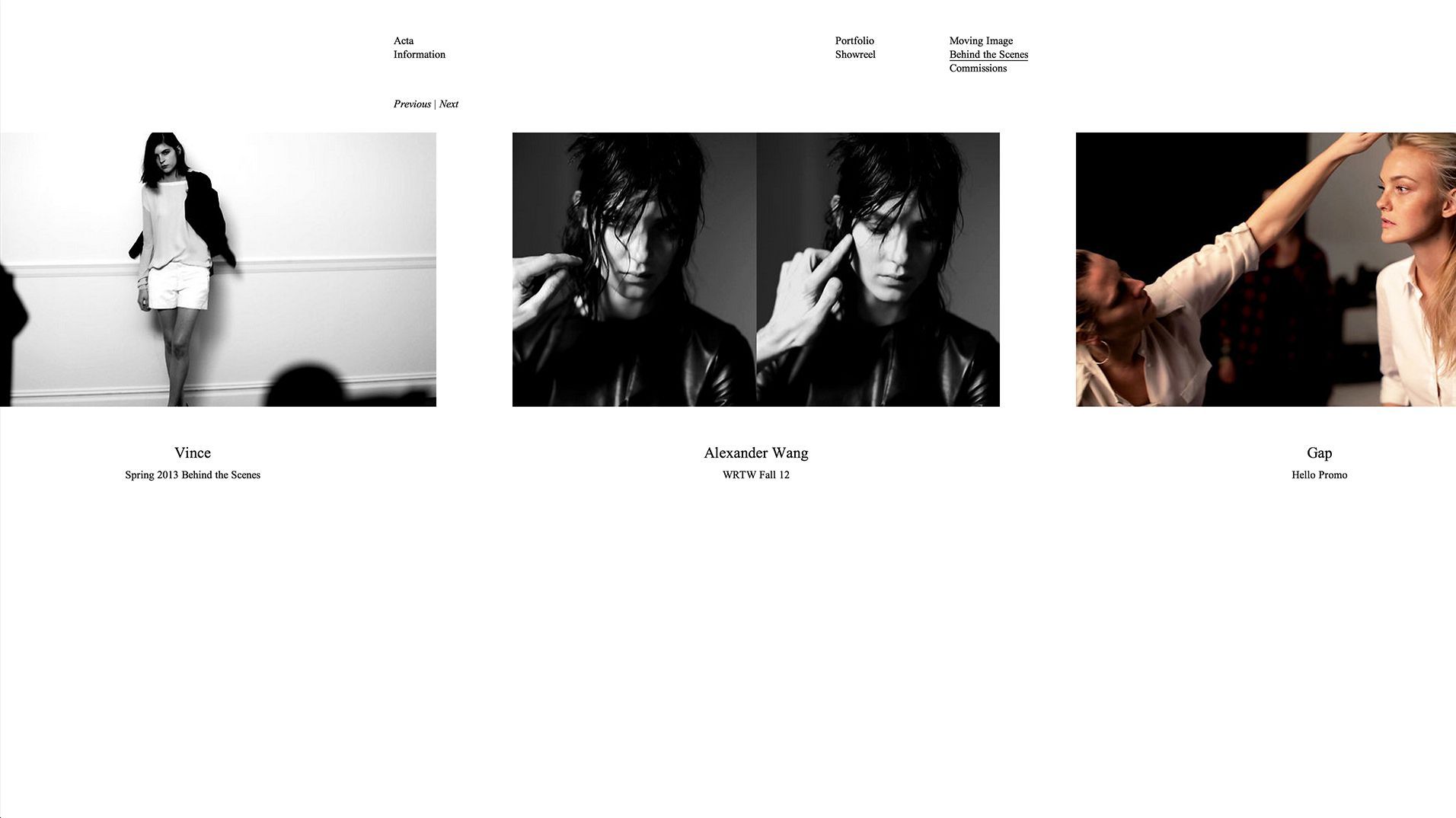 Acta Film project screen.