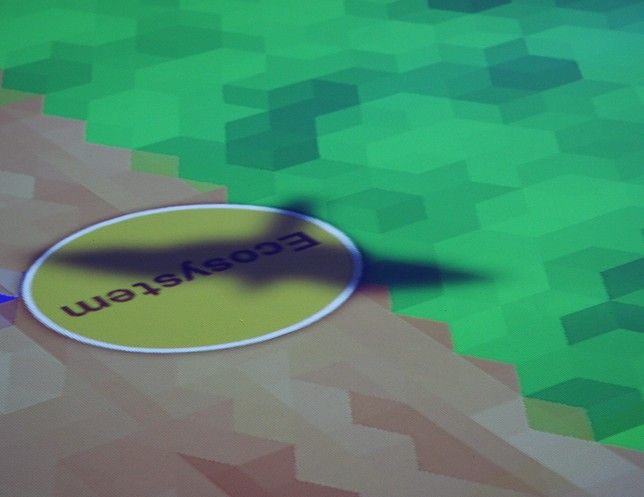 A close view of an Ecosystem control embedded in the projected landscape.