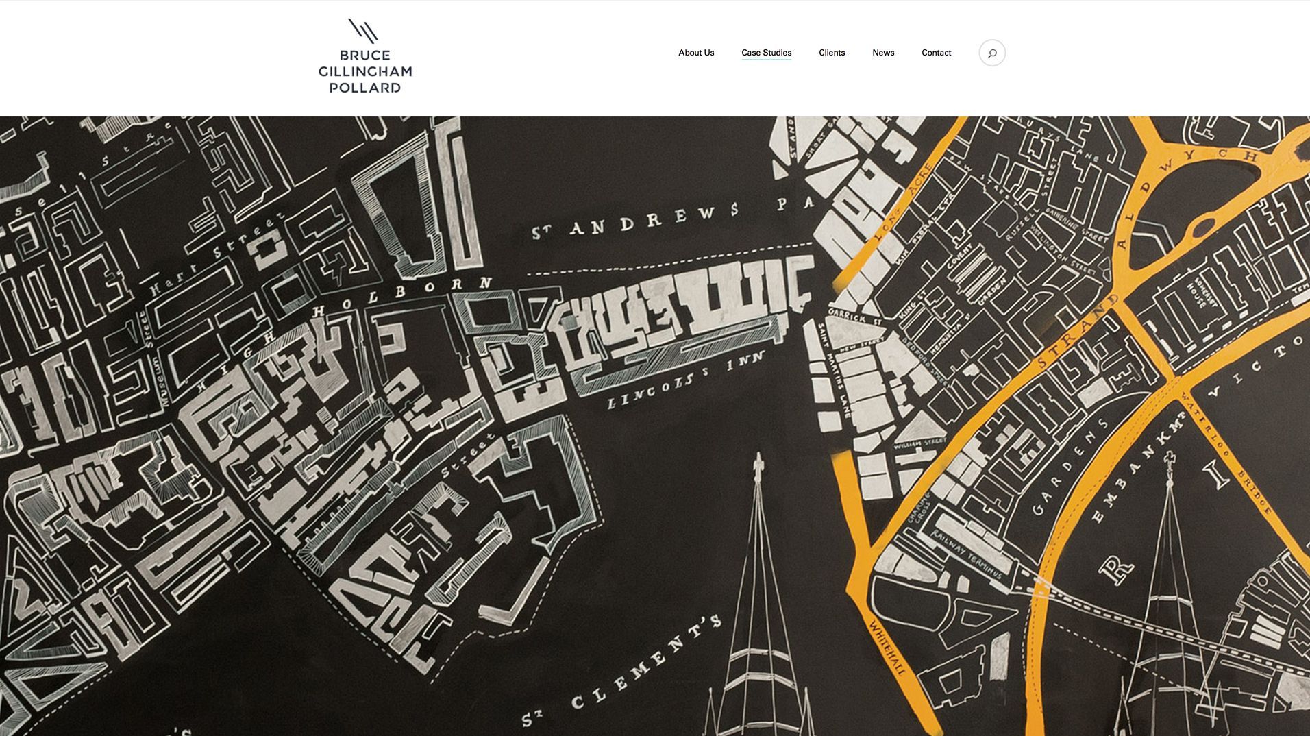 A dark illustrated map identifying a retail development near Brookfield.