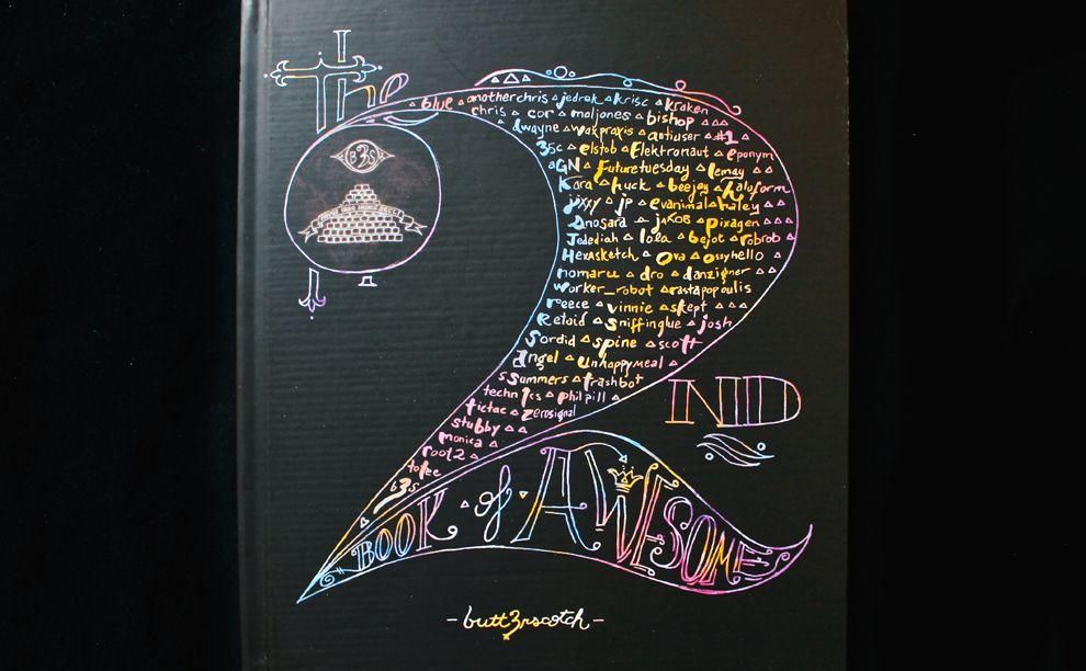 The published Book of Awesome 2 spread showing the manipulated photographic work.