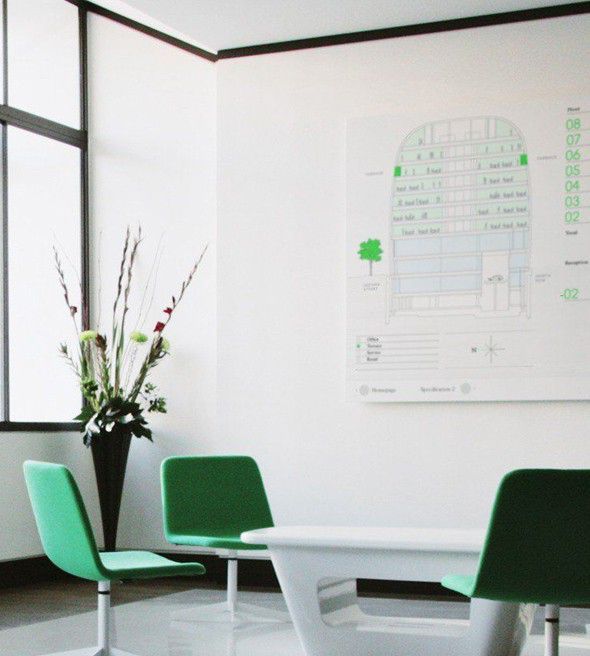 The Park House interactive architectural presentation displayed across a wall of screens.
