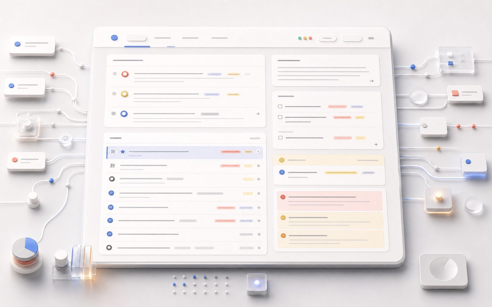 A dark dashboard interface showing prioritised work and attention states.