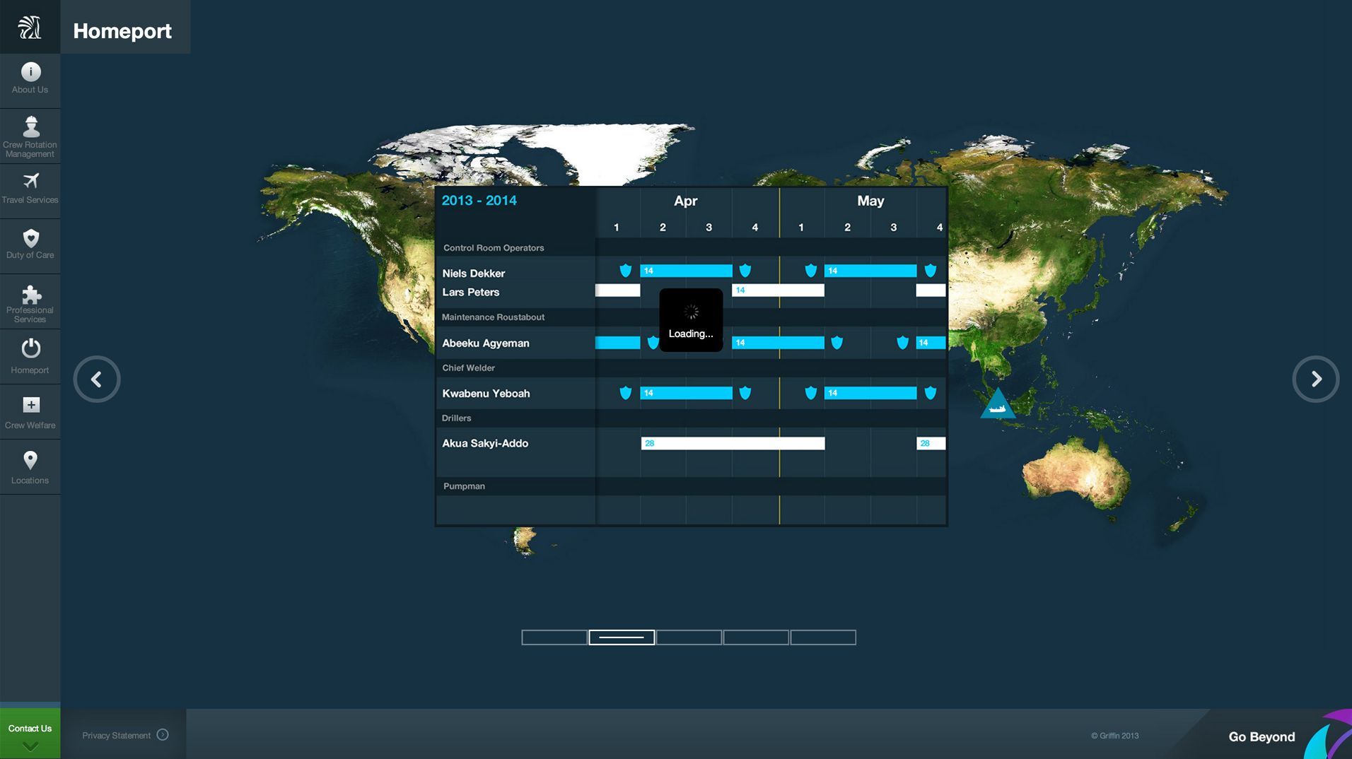 Griffin Global Group project screen.