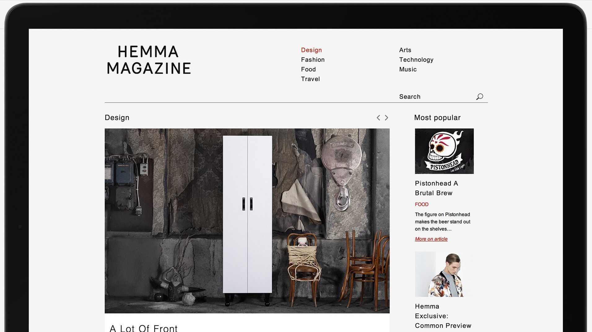 A Hemma category page featuring Scandinavian interiors and editorial links.