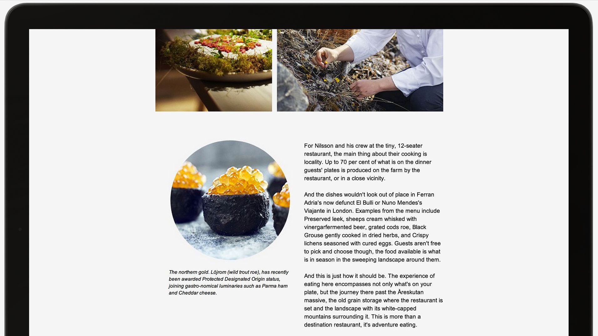A food feature combining preparation photography with a two-column recipe.
