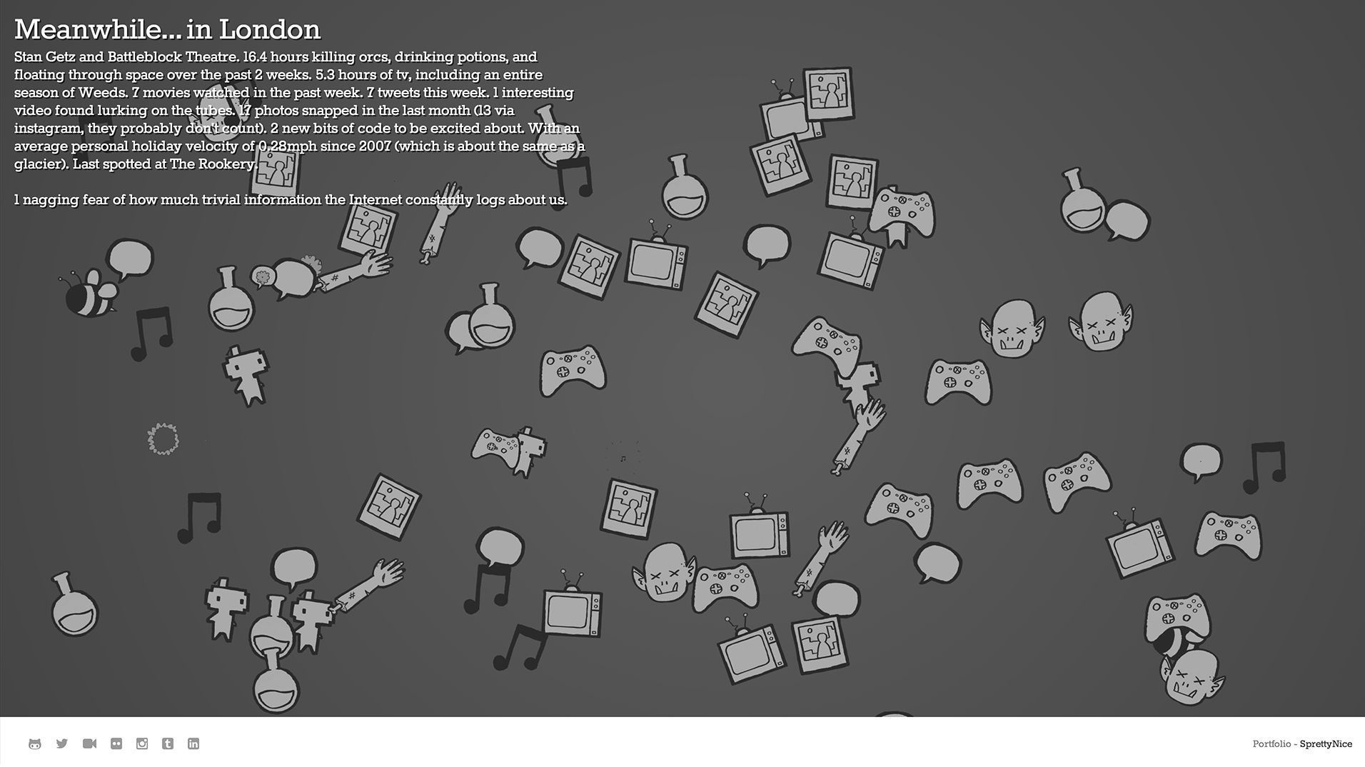 A screen from What the Internet Knows showing publicly accessible personal data arranged as a designed interface.