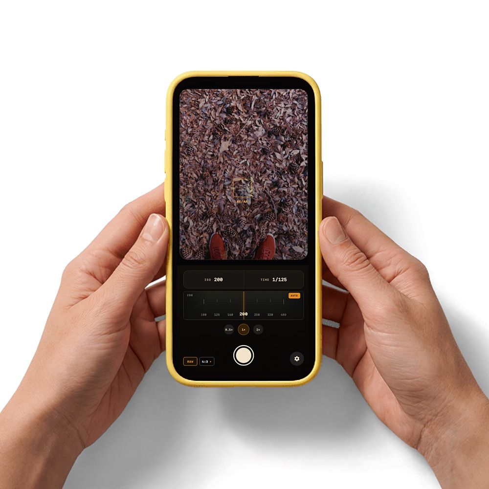 An iPhone displaying the Amber camera app.