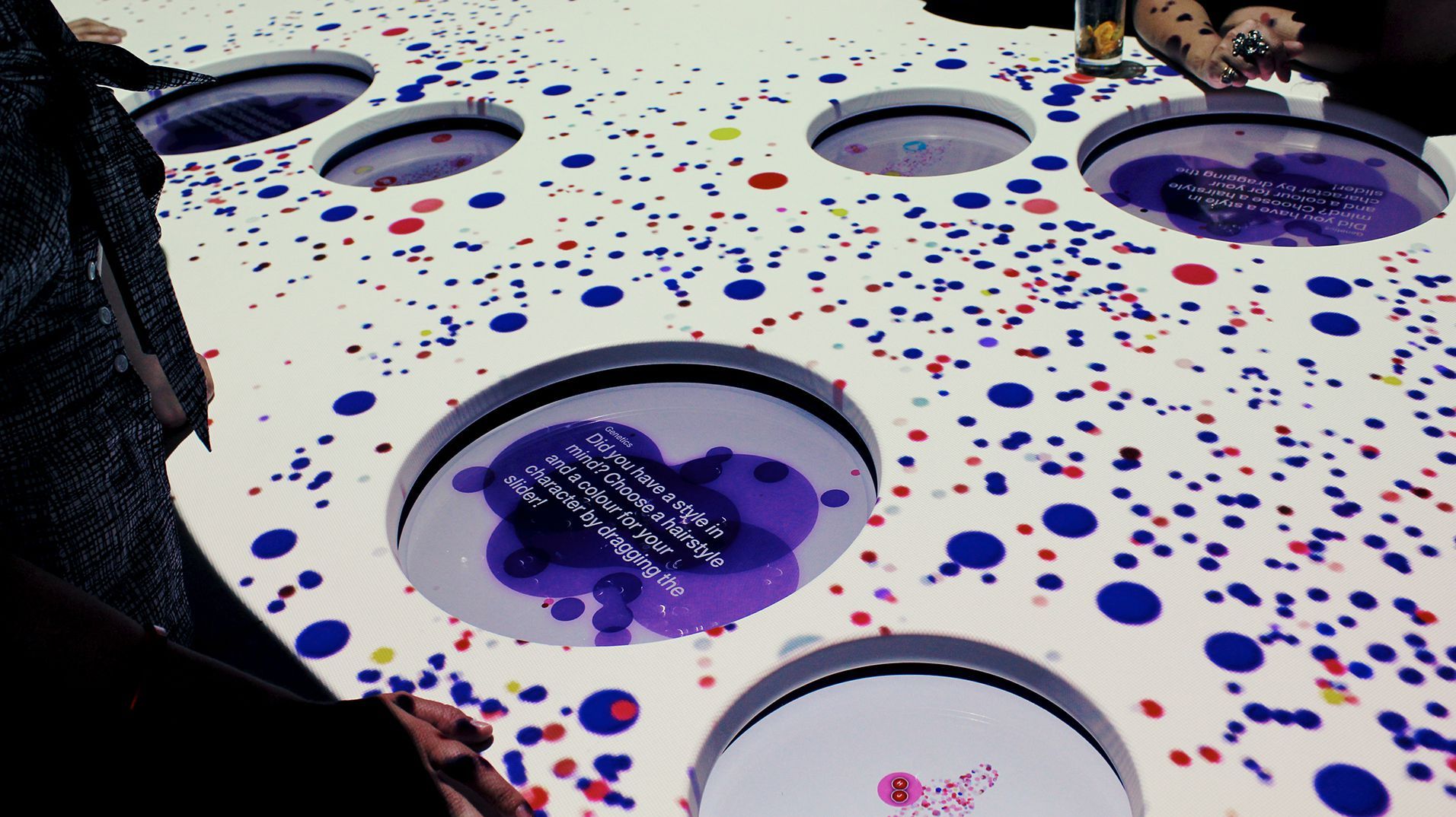 A close view of the Content Heart table covered by blue and pink response data.